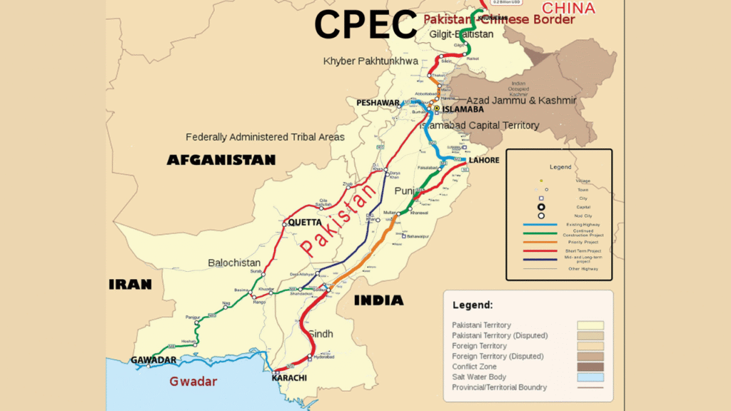 Map showing India-Pakistan border tension 2025